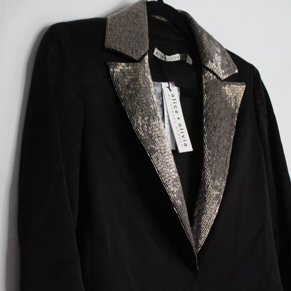Alice + Olivia Eve Embellished Lapel Blazer Size Xtra Small - Picture 6 of 16